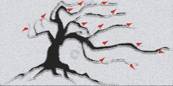 抽象树叶子红色背景图片