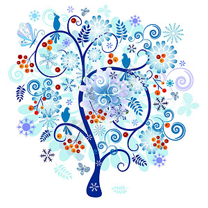 冬季装饰树背景图片