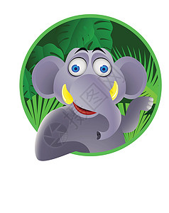 大象和空白符号危险快乐荒野卡通片食草野生动物动物哺乳动物马戏团漫画背景图片