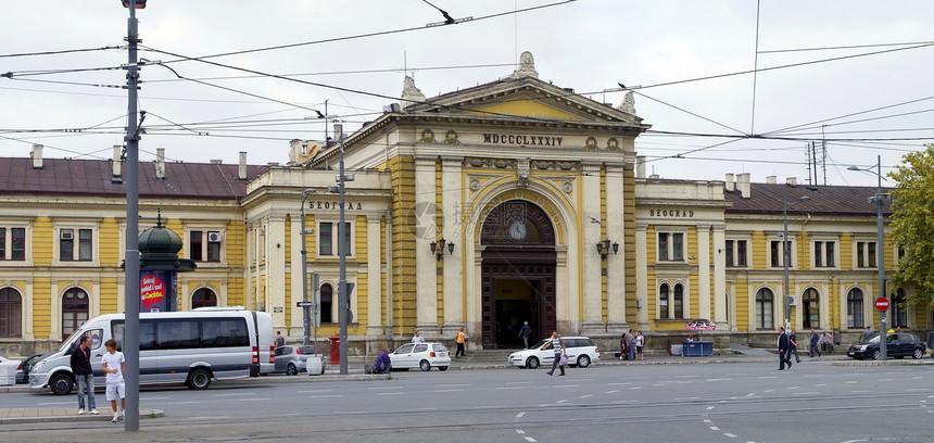 塞尔维亚贝尔格莱德的旧火车站大楼 塞尔维亚铁路首都过境民众城市车站建筑运输旅游平台图片