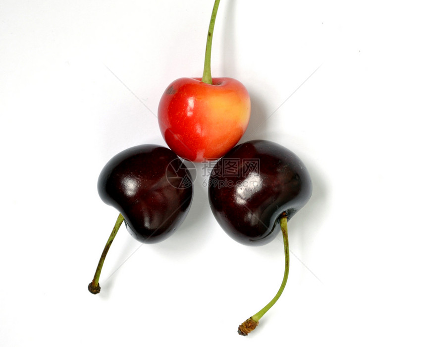 红樱桃红色小吃水果喜悦食品饮食维生素白色图片