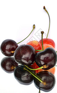 红樱桃白色食品红色水果减肥饮食维生素背景图片