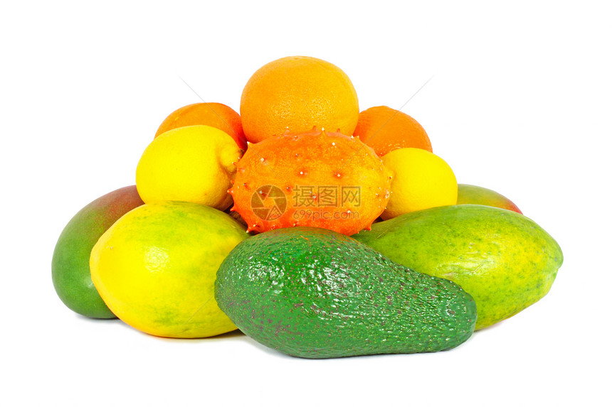 热带热带水果情调柠檬绿色红色黄色橙子异国营养食物健康图片