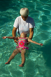 外孙女游泳背景图片