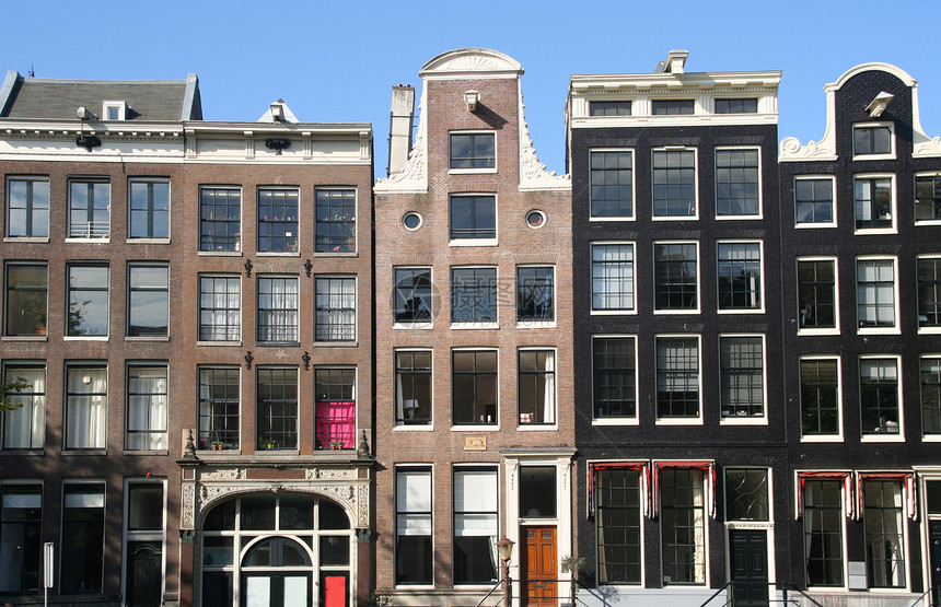 阿姆斯特丹运河房屋豪宅建筑物城市历史街道住宅建筑学图片