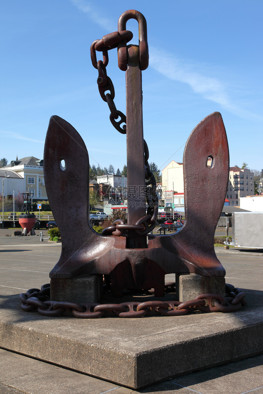 俄勒冈州阿斯托利亚的老大锚技术历史纪念碑手工重量金属公司工业展示艺术图片