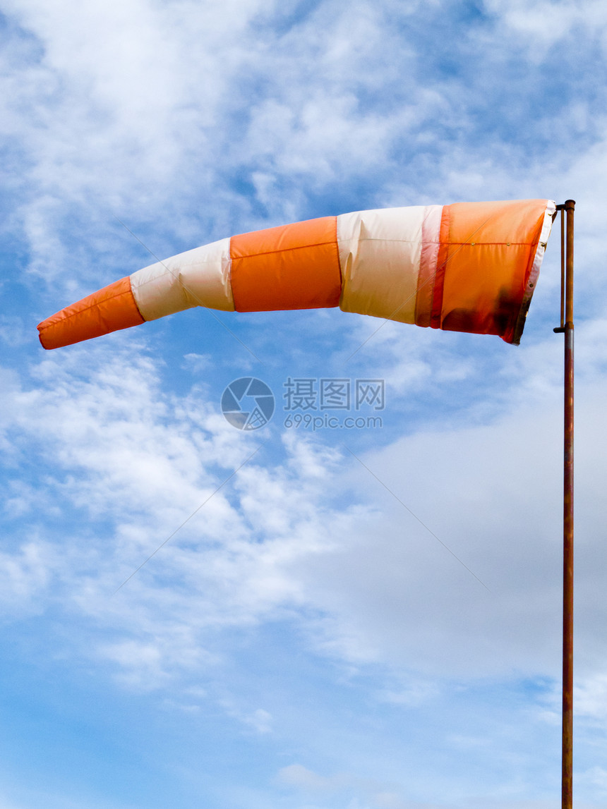 风日全风锥天云警告叶片跑道天气风锥袖子锥体航空旗帜测量图片