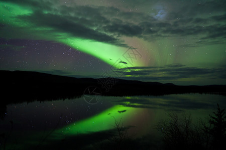 夜天星云 北极光照耀粒子磁场反射夜星镜子白马地区北极星天文学磁层背景图片
