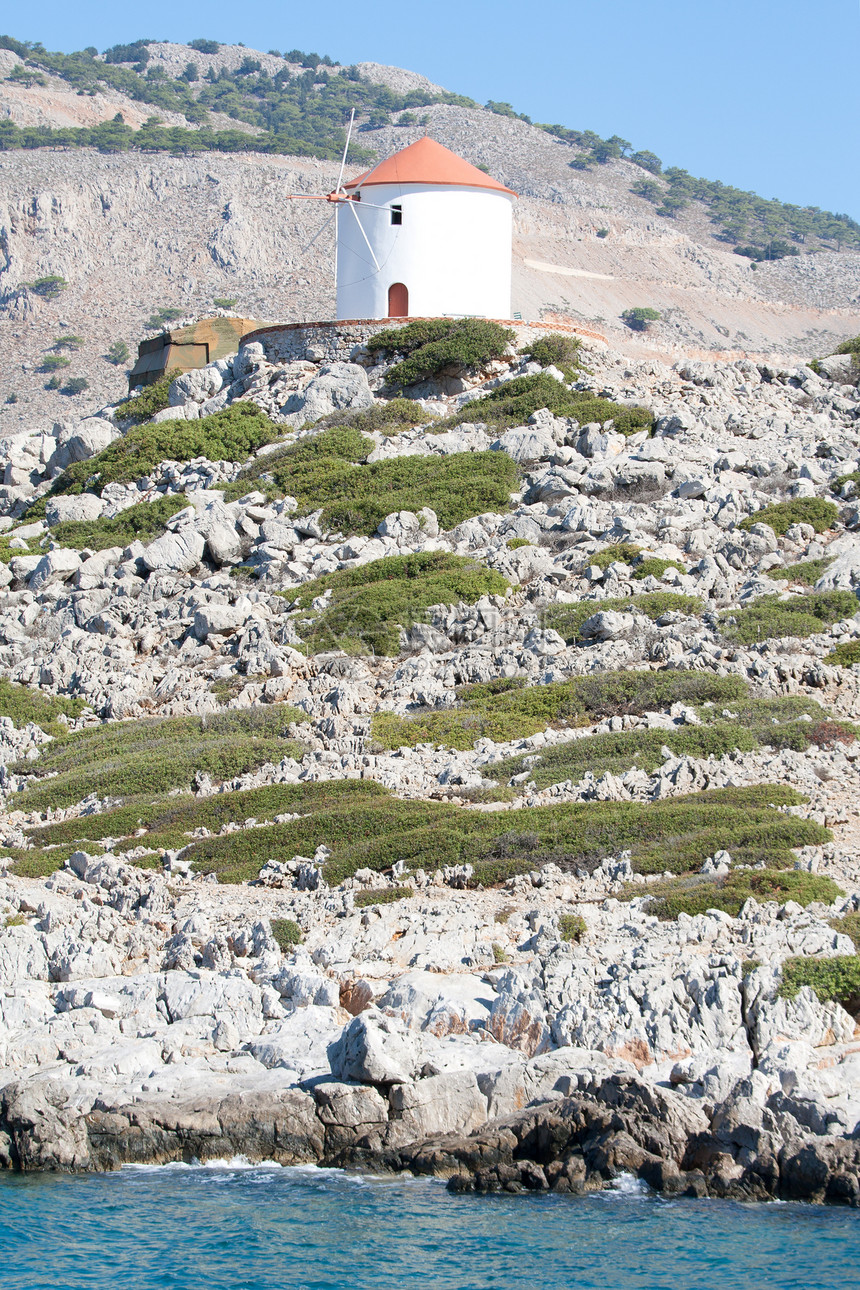 希腊多德卡尼岛Symi的风车图片
