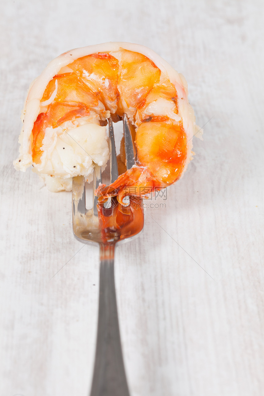 虾尾海鲜小龙虾尾巴甲壳美食沙拉餐厅营养动物食物图片