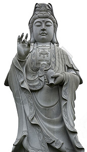 慈悲的女神关兴菩萨信仰历史文化女性石头雕像怜悯上帝佛教徒背景图片