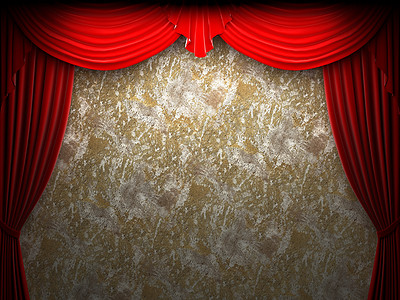 天鹅绒幕幕开场播音员场景手势展示布料推介会剧场剧院艺术礼堂背景图片