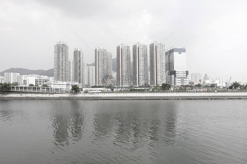 香港市中心 低饱和风格 显示冷却的原子图片