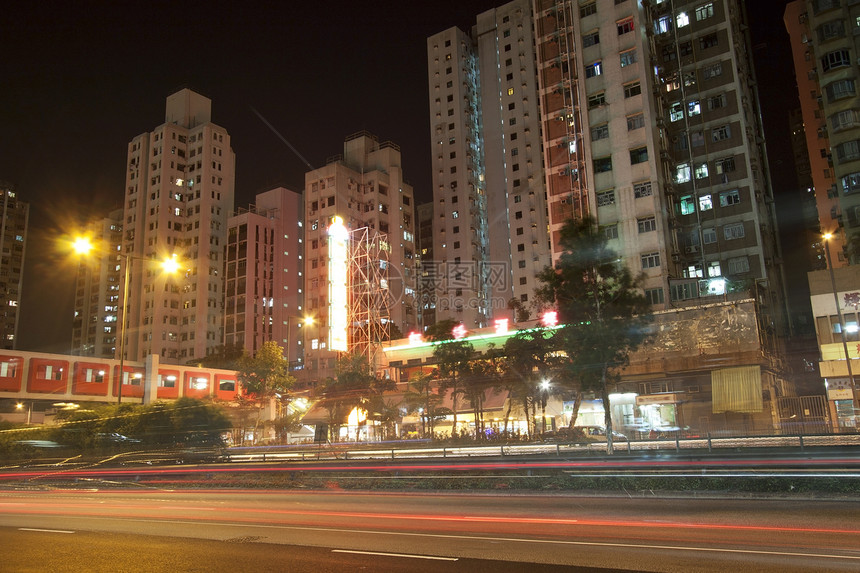 晚上在市中心的香港地板不动产住宅窗户摩天大楼晴天建筑学抵押财产高楼图片