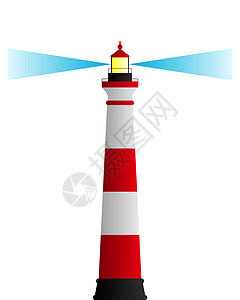 灯塔航行白色插图导航海洋黄色支撑海岸蓝色信号背景图片