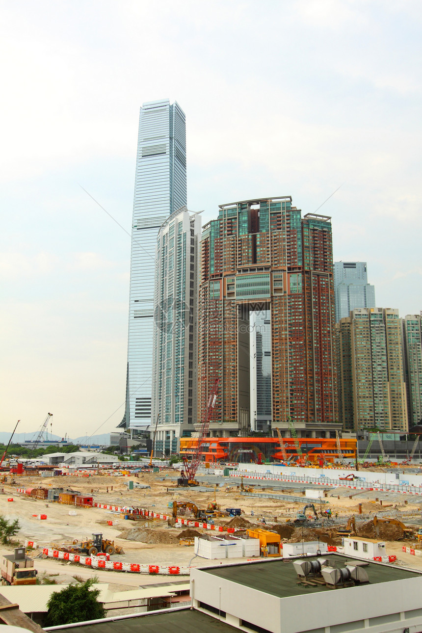 香港白天与建筑工地一起图片