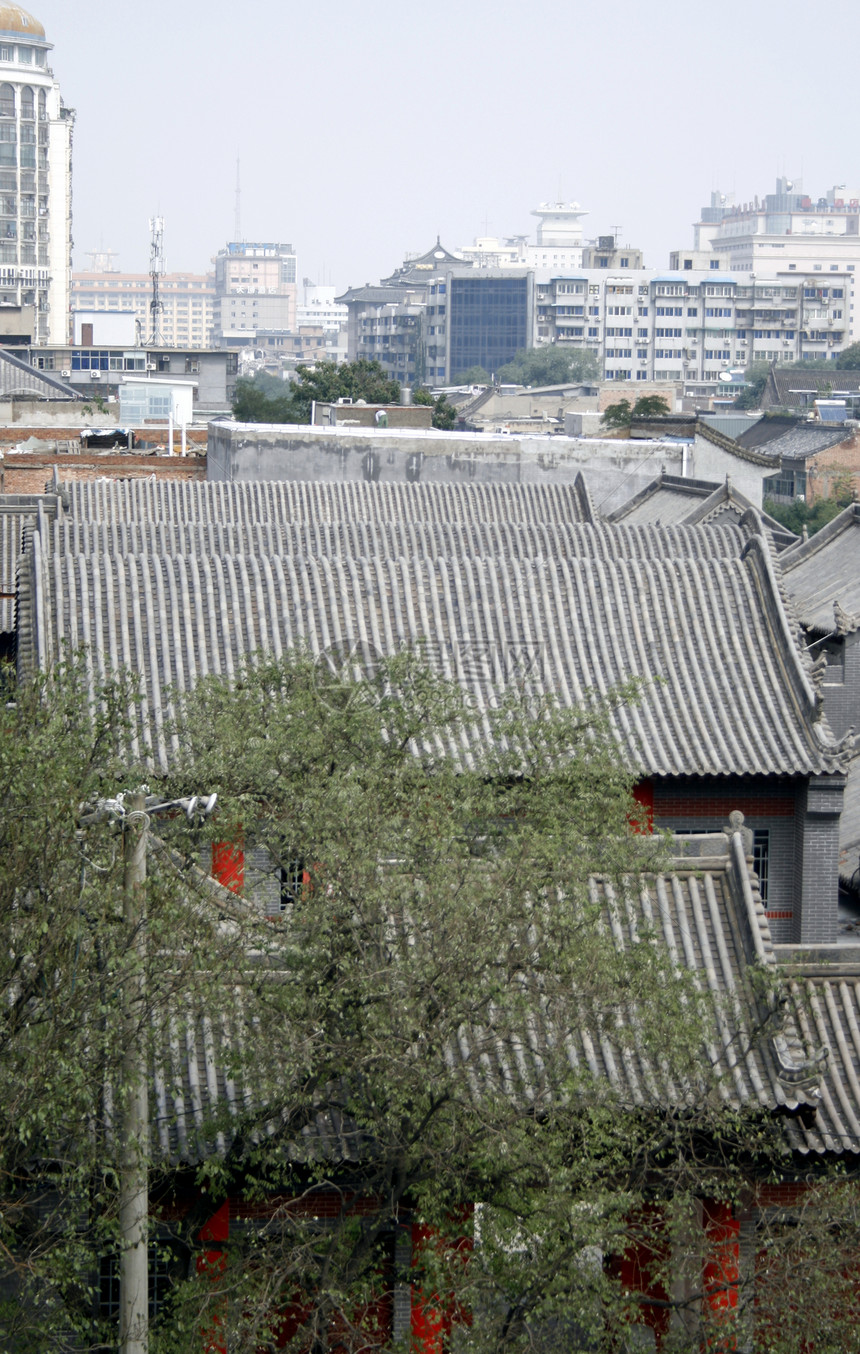 西安市中心 俯视屋顶建筑风格旅游市中心历史旅行装饰品房子都市墙纸石头图片