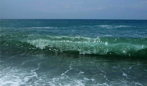 波浪波蓝色海滩背景图片