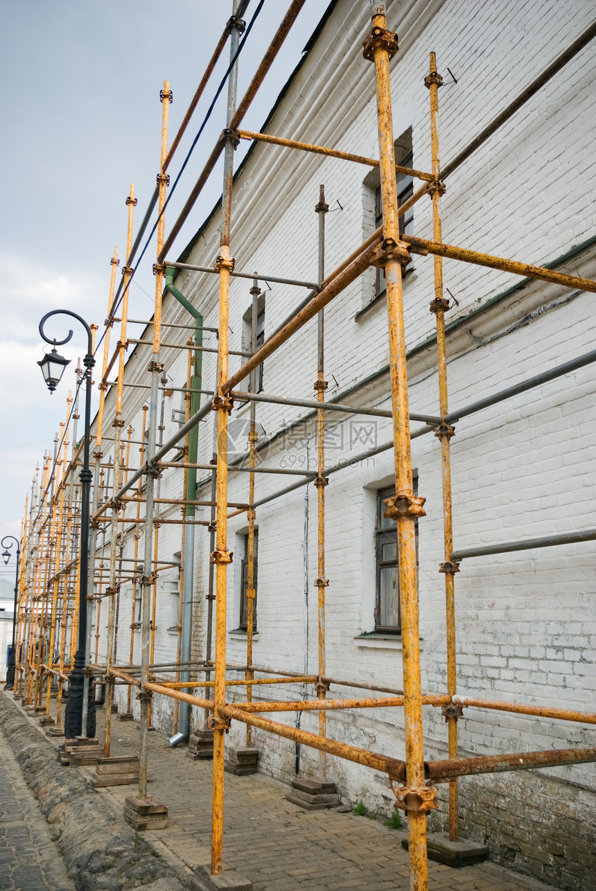 脚手架梯子架子工作建筑建筑学住房材料水泥框架承包商图片