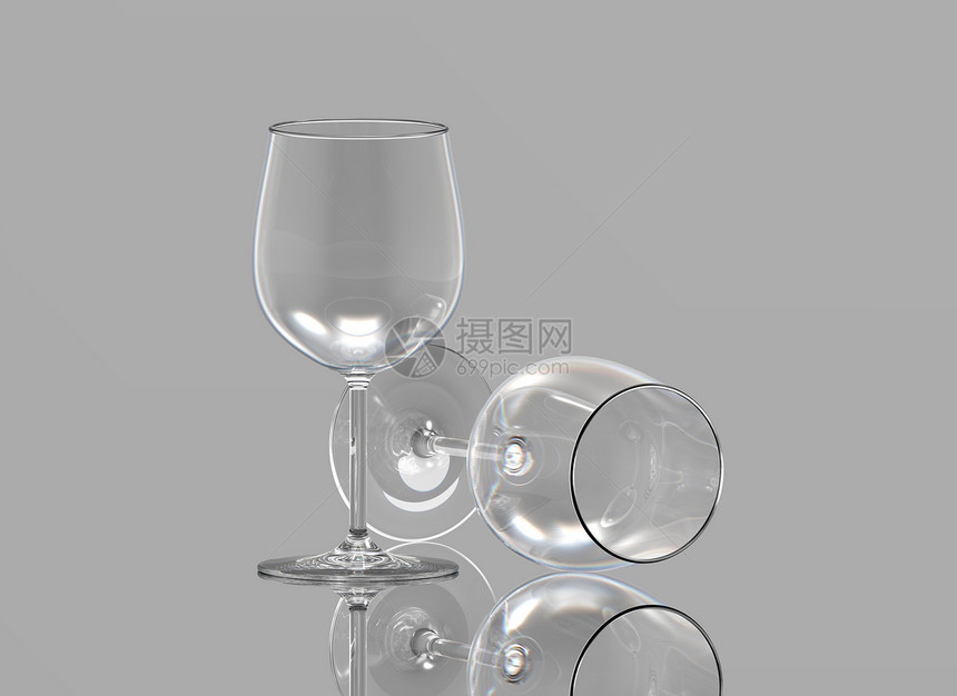酒杯玻璃餐具插图灰色图片