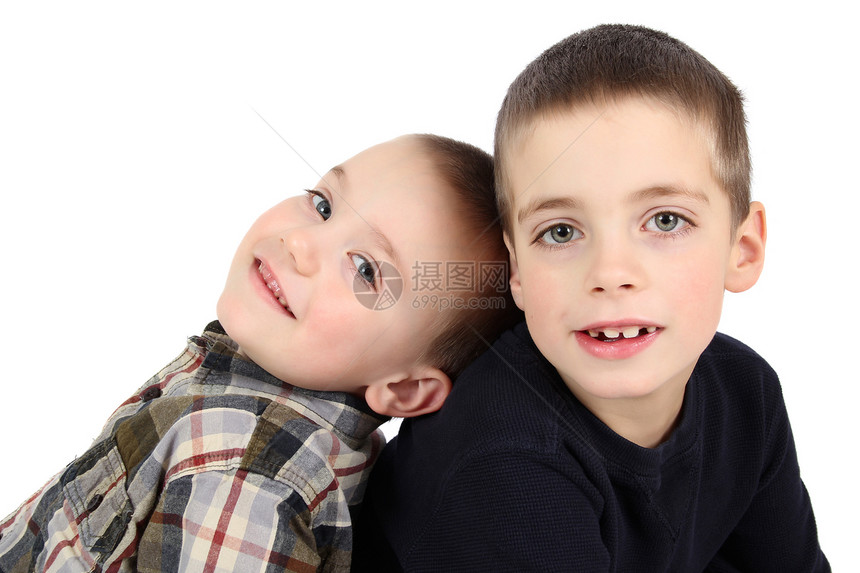 兄弟儿童格子蓝色黑发家庭青年孩子倾斜套衫乐趣图片