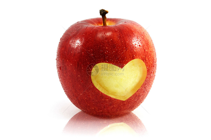 红苹果重量数字饮食早餐食物营养活力水果心形爱心图片