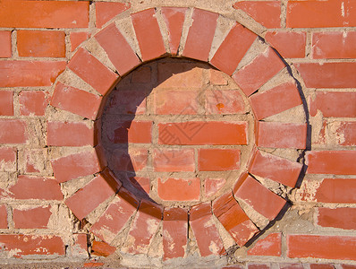 砖墙环绕圆圈详细背景建造装饰建筑学房子阳光风格材料圆形线条水泥背景图片