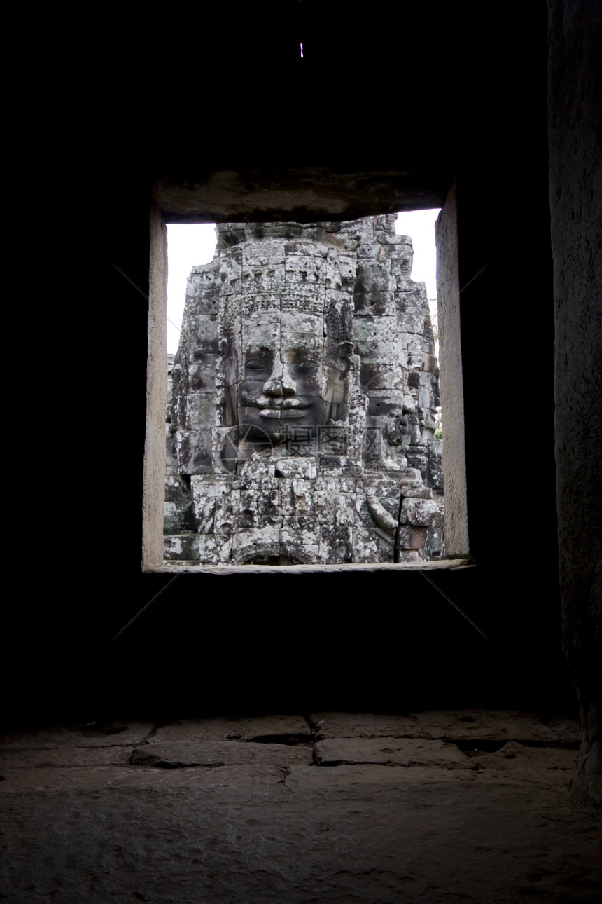 布达面孔雕像建筑宗教石头雕刻高棉语浮雕高棉寺庙图片