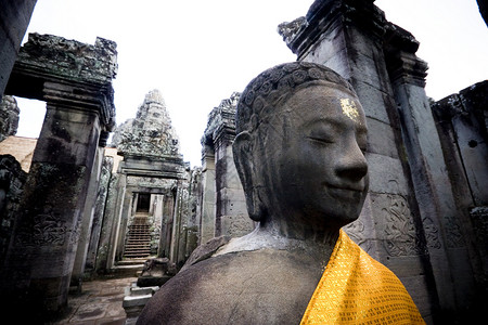 达哈布布达女神像文化宗教高棉金子雕像建筑佛教徒高棉语背景