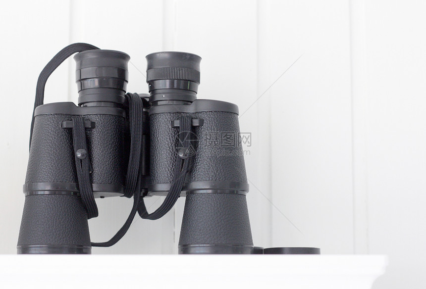望远镜监视玻璃工具黑色白色乐器光学镜片间谍探险家图片
