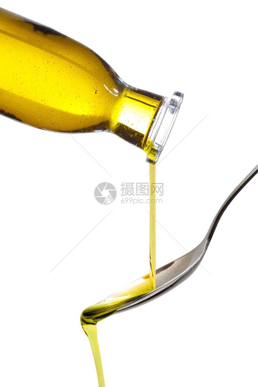 橄榄油饮食食物宏观白色烹饪厨房处女勺子图片