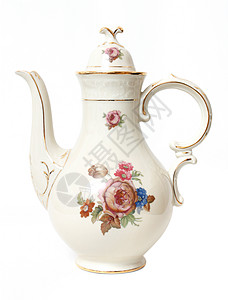 装饰茶壶制品白色陶瓷背景图片