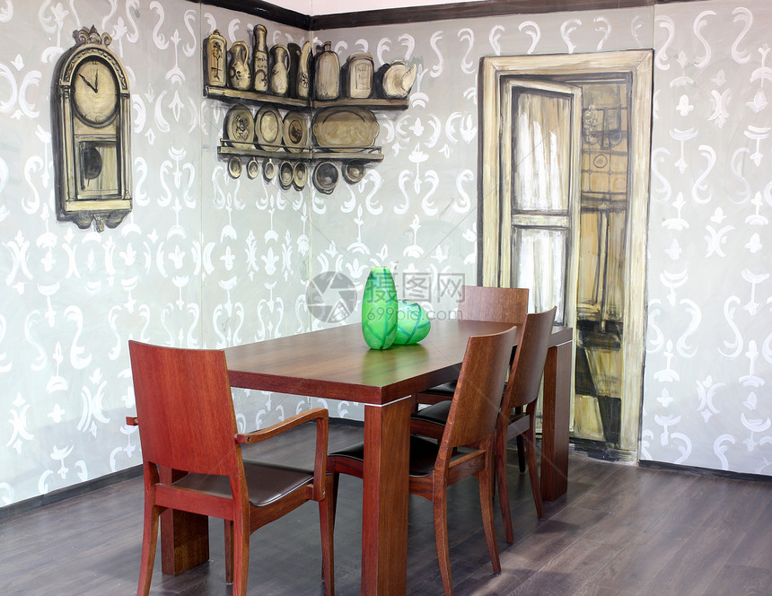 餐厅椅子花瓶家具桌子装饰风格房间图片