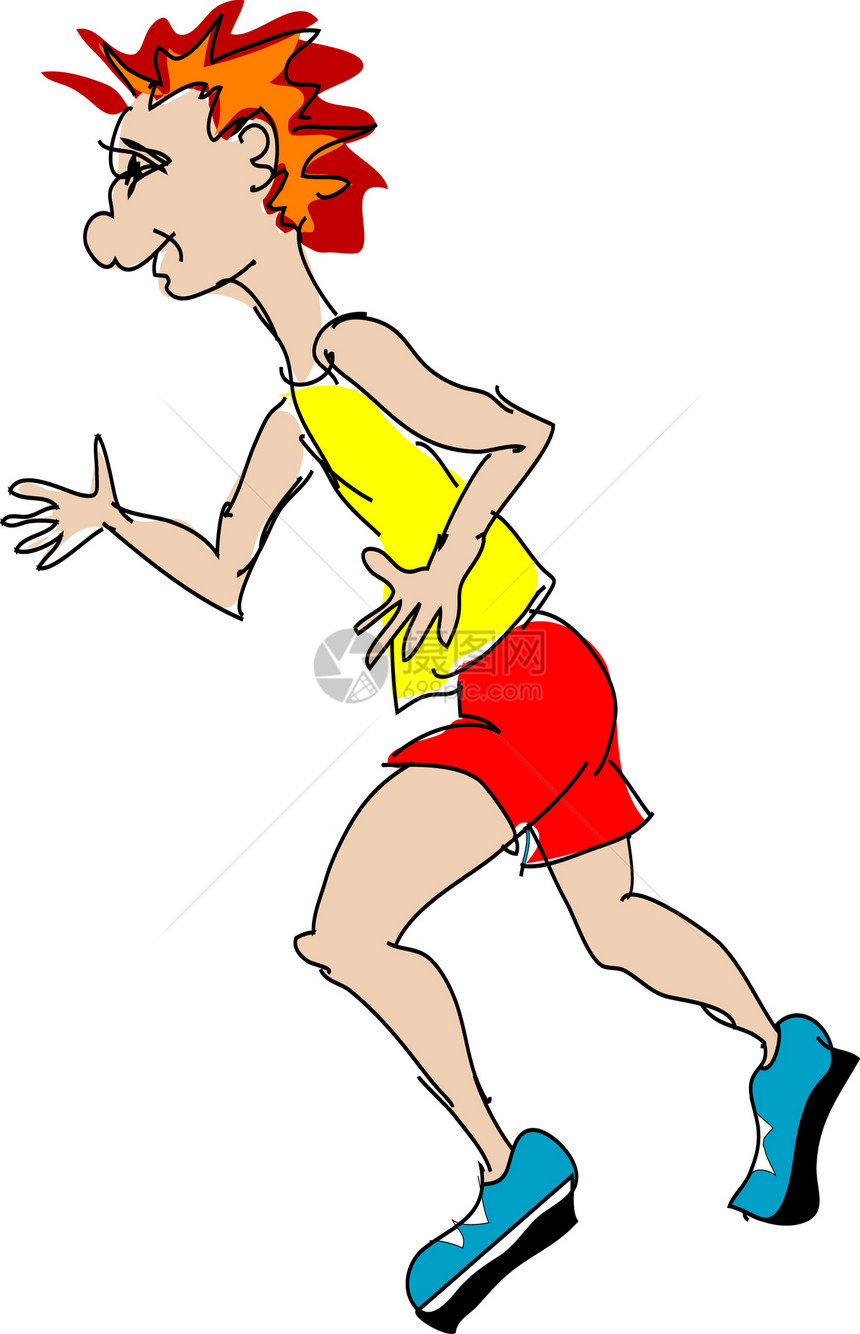 运行器漫画插图男生运动男人运动员卡通片靴子跑步衬衫图片