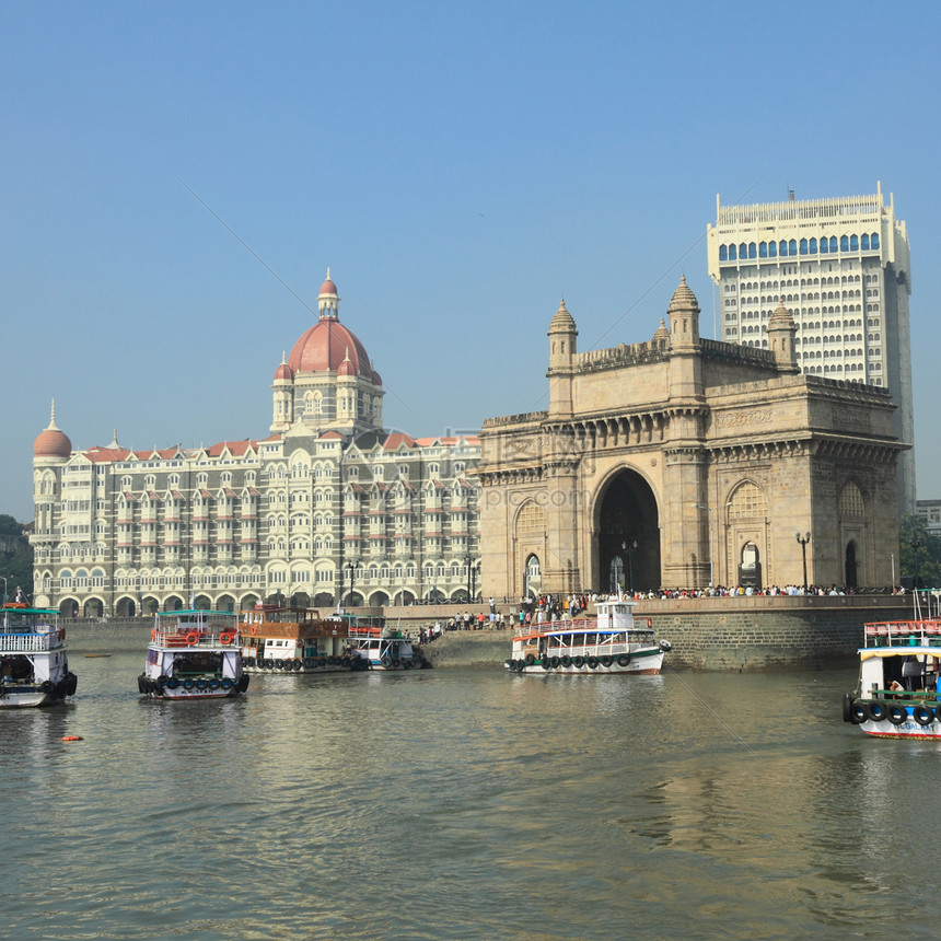 孟买殖民英语酒店古董网关场景建筑学城市港口吸引力图片