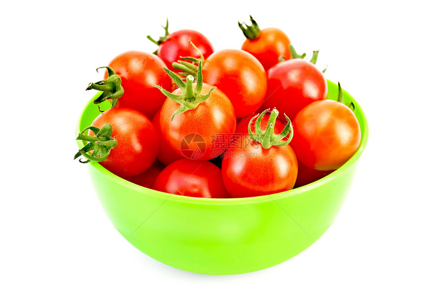 绿碗中的番茄图片