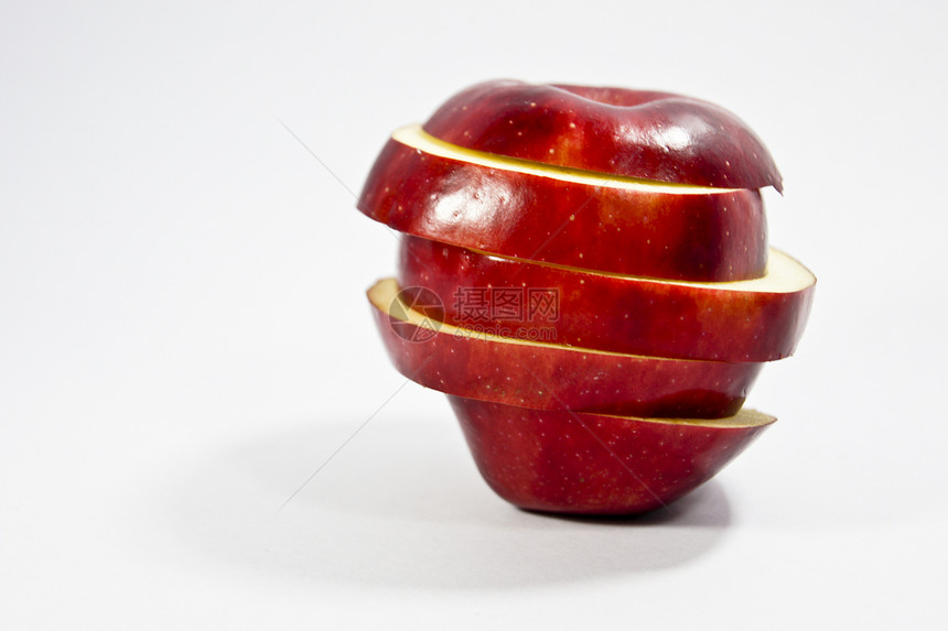 红苹果 切成碎片图片