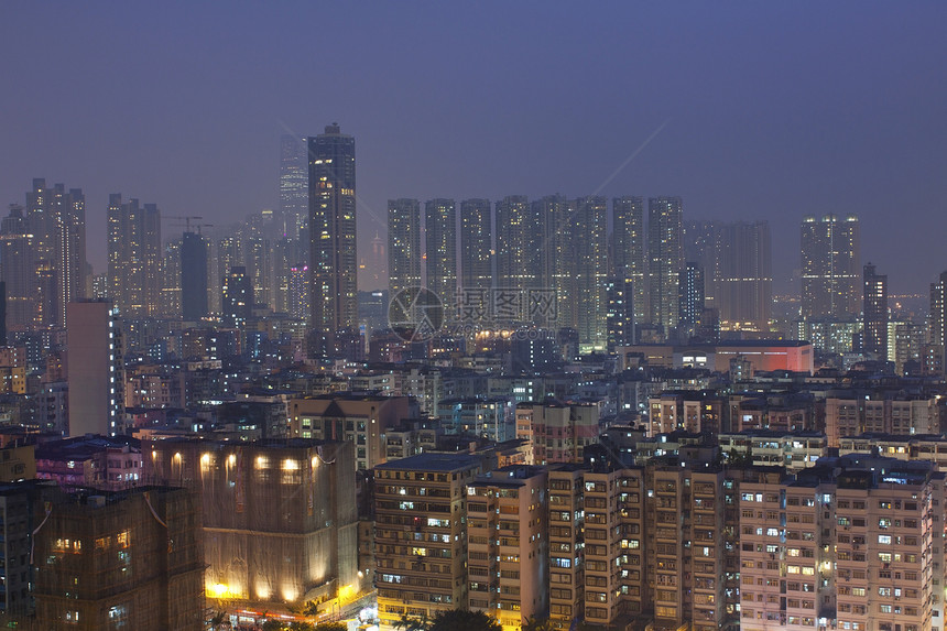 晚上在市中心的香港民众天线旅游经济建筑假期金融办公室场景公寓图片
