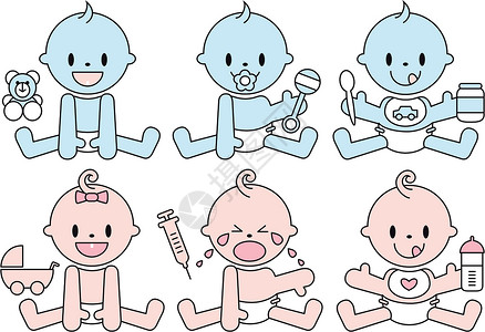 奶瓶牛奶瓶可爱男婴和女婴 病媒拇指插图瓶子笑脸微笑卡通片舌头孩子剪贴孩子们设计图片