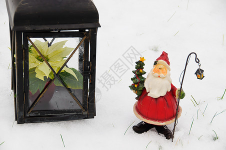 花园圣诞节装饰风格草地推子背景图片