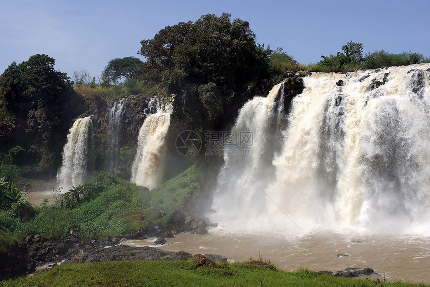 埃塞俄比亚的瀑布风景荒野激流蓝色图片