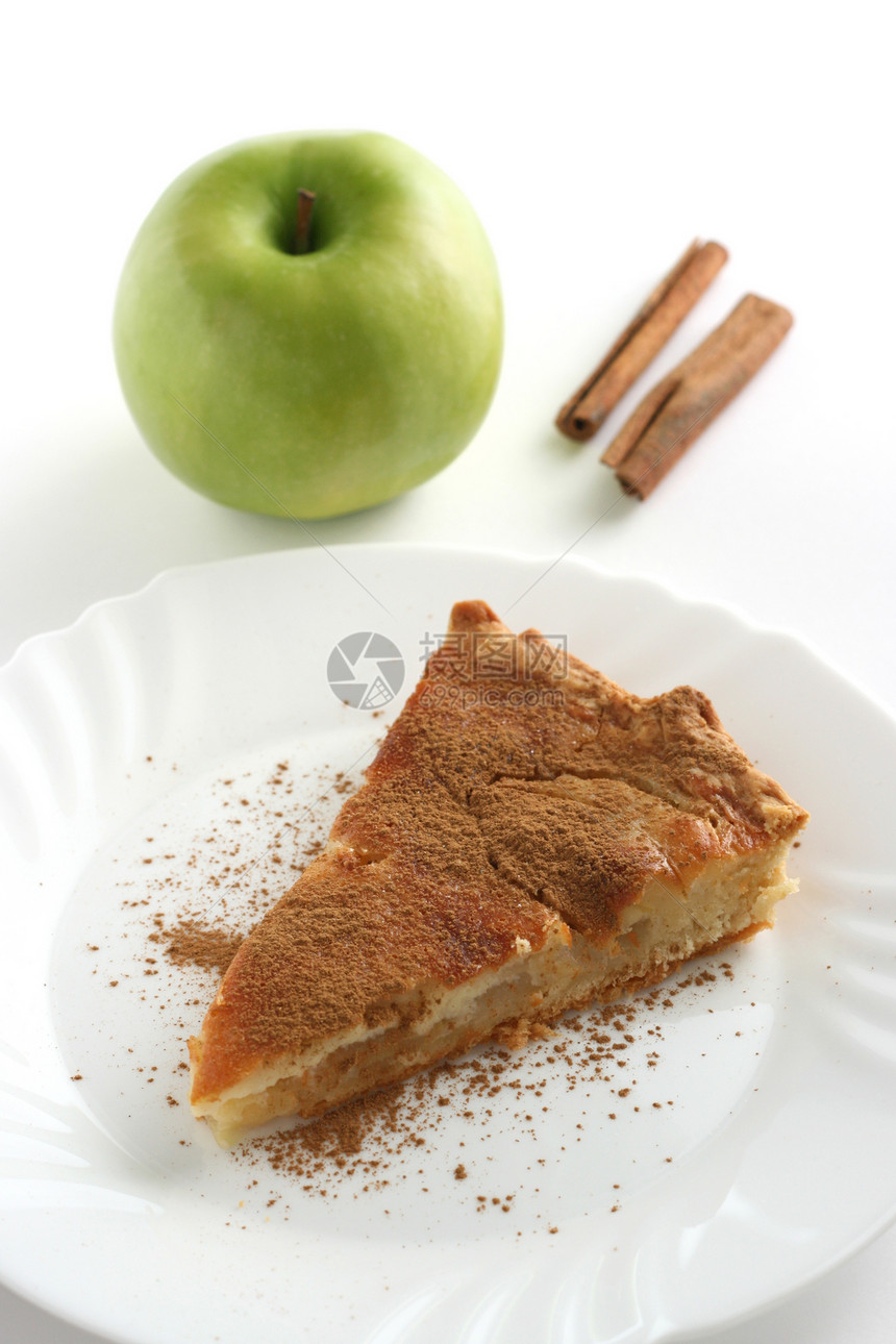 苹果派与苹果馅饼小吃绿色圆圈食物甜点白色糕点脆皮水果图片
