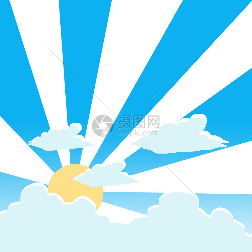 云和日出背景射线艺术品天空框架日落阳光星星蓝色光束天气图片