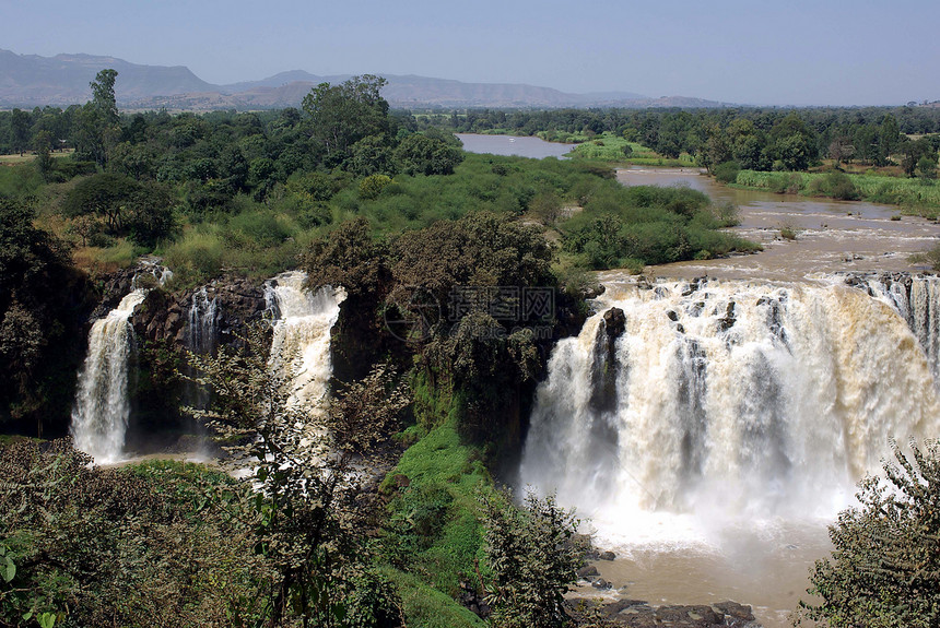 埃塞俄比亚的瀑布蓝色荒野风景激流图片