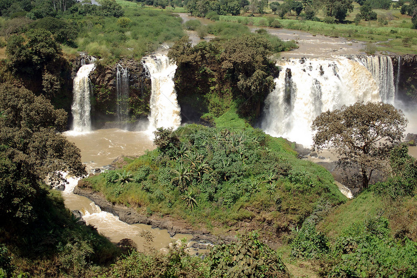 埃塞俄比亚的瀑布激流风景荒野蓝色图片