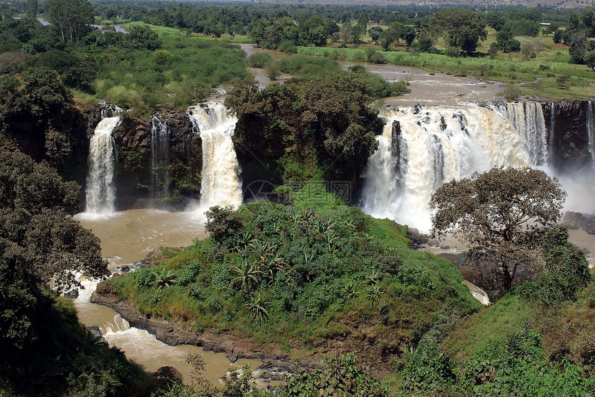 埃塞俄比亚的瀑布森林风景荒野蓝色激流图片