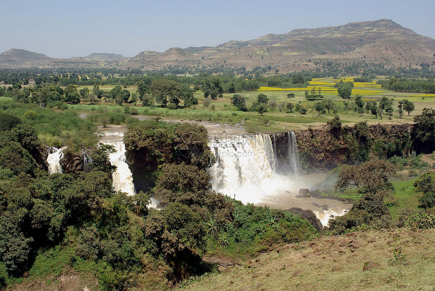 埃塞俄比亚的瀑布森林蓝色风景荒野激流图片