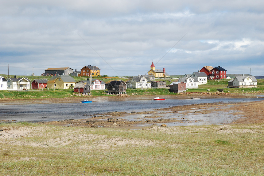 欧洲东部芬马克的Hamningberg村废弃渔 渔村图片