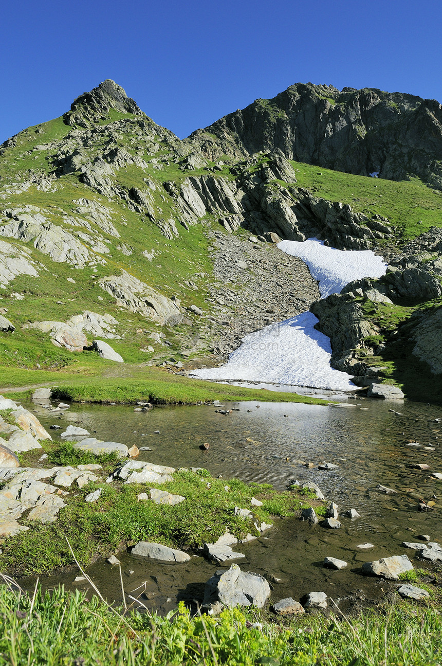 山区湖地平线天空高地冰川生态地块风景登山全景晴天图片