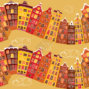 建筑结构图案黄色红色插图建筑学背景图片